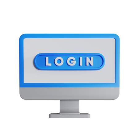 Monitorar login  3D Icon