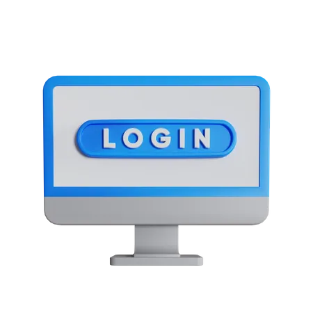 Monitorar login  3D Icon