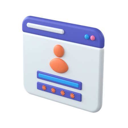 Login Page  3D Icon