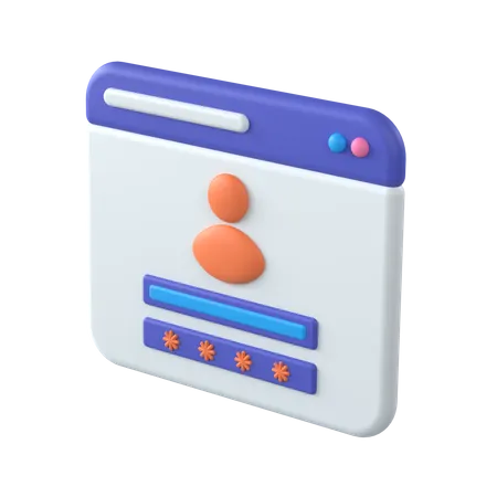 Login Page  3D Icon