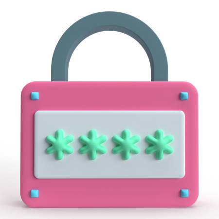 로그인 비밀번호  3D Icon