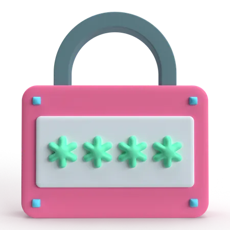 로그인 비밀번호  3D Icon