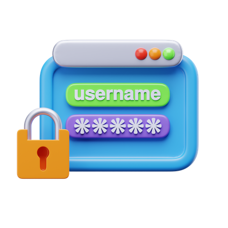 Login Password  3D Icon