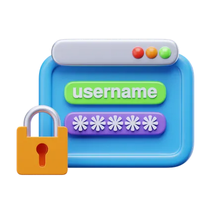 Login Password  3D Icon