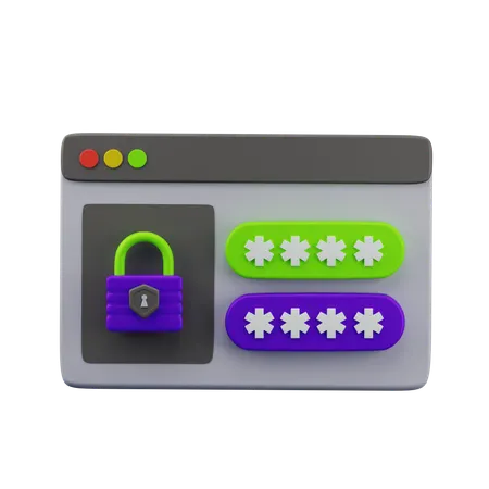 Login Password  3D Icon