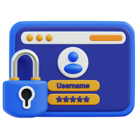 Login Password  3D Icon