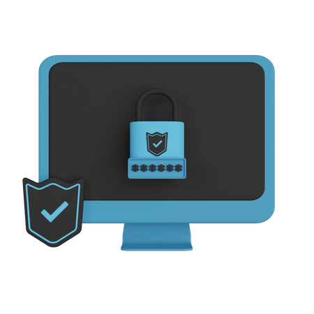 Login Protection  3D Illustration