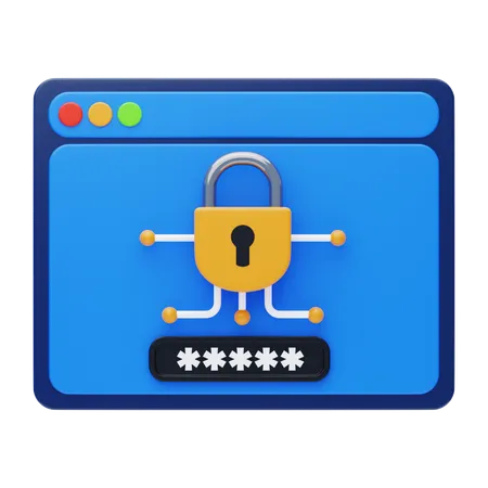 Browser Security 3 D Icon Login Security 3 D Icon 3D Icon
