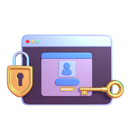 Login Security  3D Icon