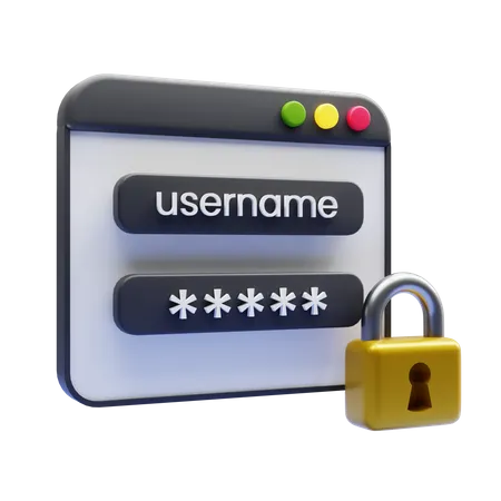 Login Security  3D Icon