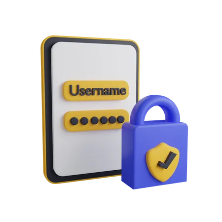 Login Security  3D Icon