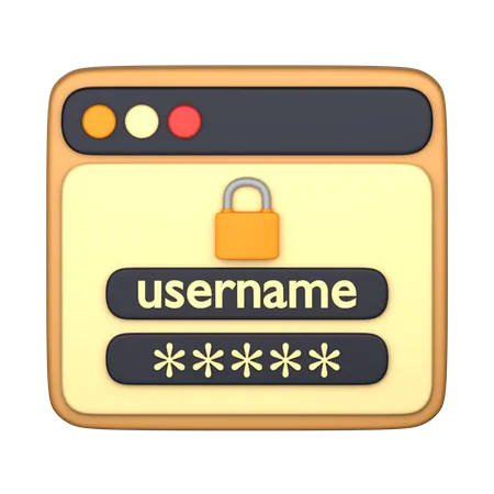 Login Security  3D Icon