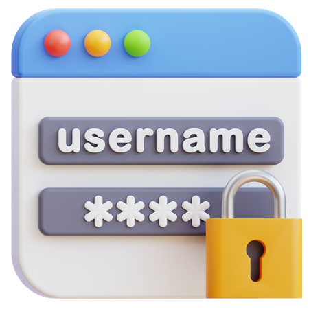 Login Security  3D Icon