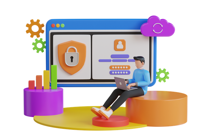 Login security  3D Icon