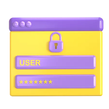 Login Security 3 D Illustration Good For Cyber Security Design 3D Icon