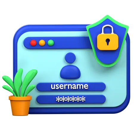 Login Security 3 D Icon Illustration 3D Icon