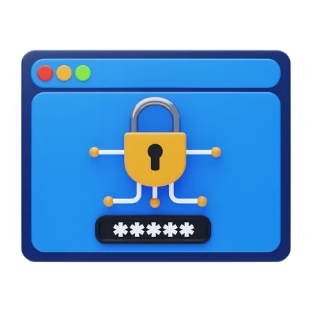 Segurança de login  3D Icon