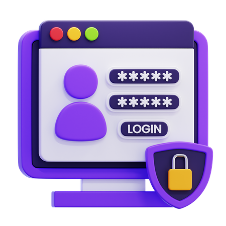 Login seguro  3D Icon