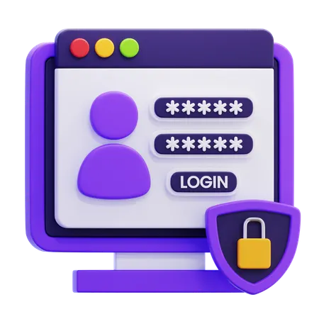 Login seguro  3D Icon