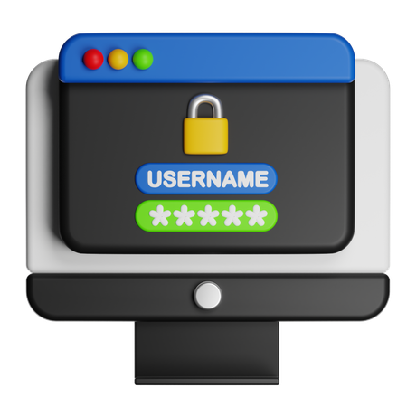 Login seguro com entrada de senha  3D Icon