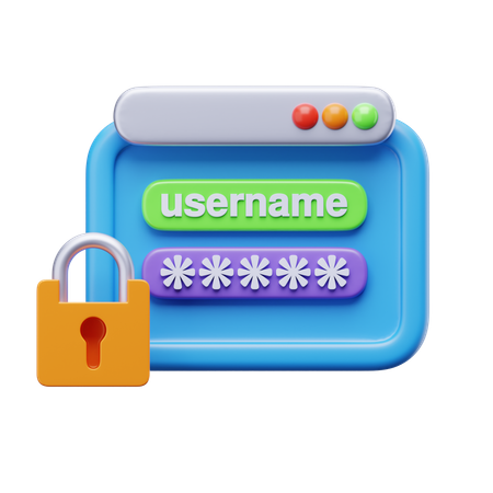 Senha de login  3D Icon