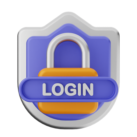 Login Shield Protection  3D Icon