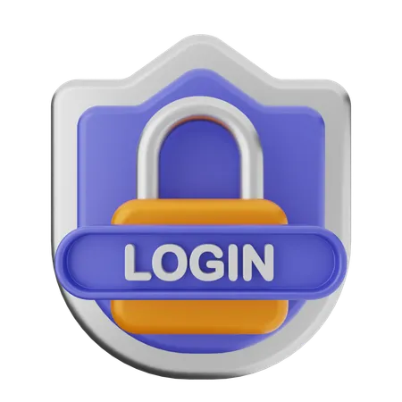 Login Shield Protection  3D Icon