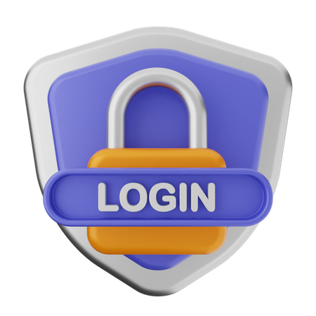 Login Shield Protection  3D Icon