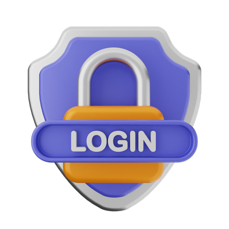 Login Shield Protection  3D Icon