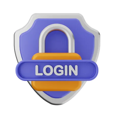 Login Shield Protection  3D Icon