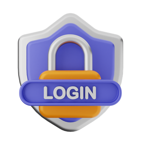 Login Shield Protection  3D Icon