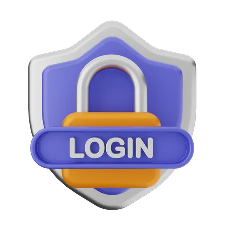 Login Shield Protection  3D Icon