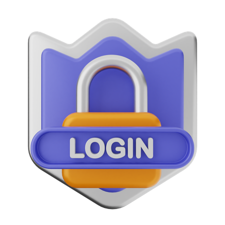 Login Shield Protection  3D Icon