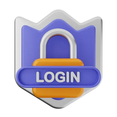 Login Shield Protection  3D Icon