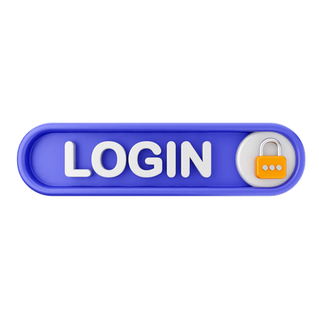 Login Text Button  3D Icon