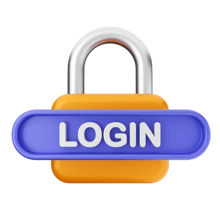 Login Text Button  3D Icon