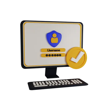 Login verified  3D Icon