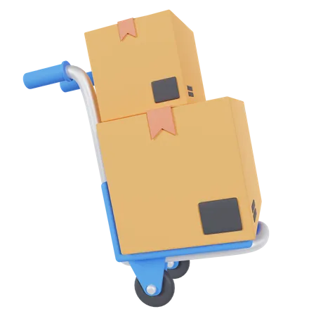 Logistic Box Trolley  3D Icon