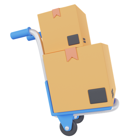 Logistic Box Trolley 3D Icon