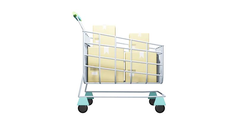 Logistic Cart 3D Illustration
