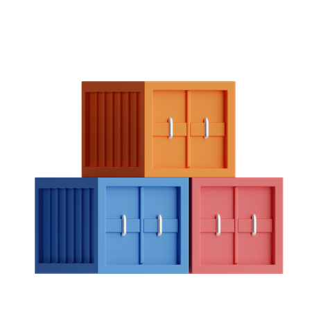 Logistic Containers  3D Icon