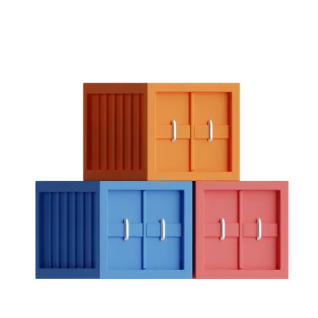 Logistic Containers 3D Icon