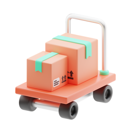 Logistic Trolley 3D Icon