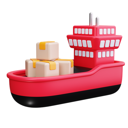 Logística de barcos  3D Icon