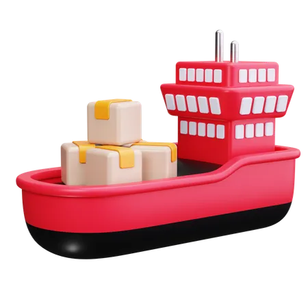 Logística de barcos  3D Icon