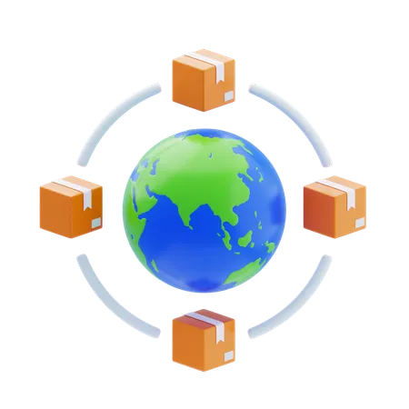 Logistics Network  3D Icon