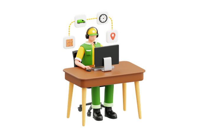Logistics Technology Integration  3D Icon