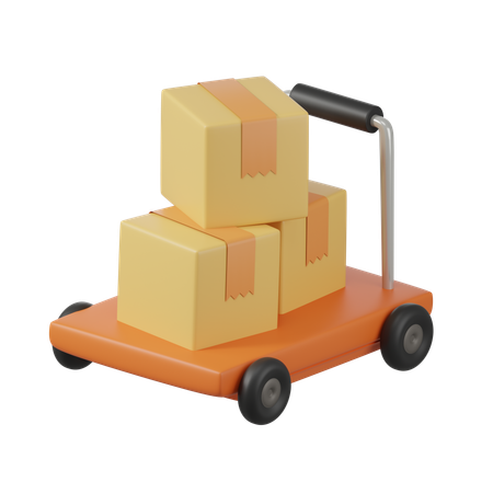 물류 트롤리  3D Icon
