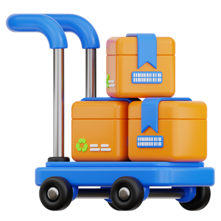 Logistics Trolley  3D Icon