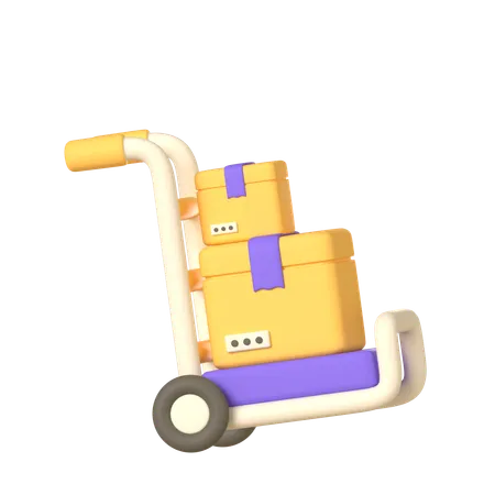 Logistics Trolley  3D Icon